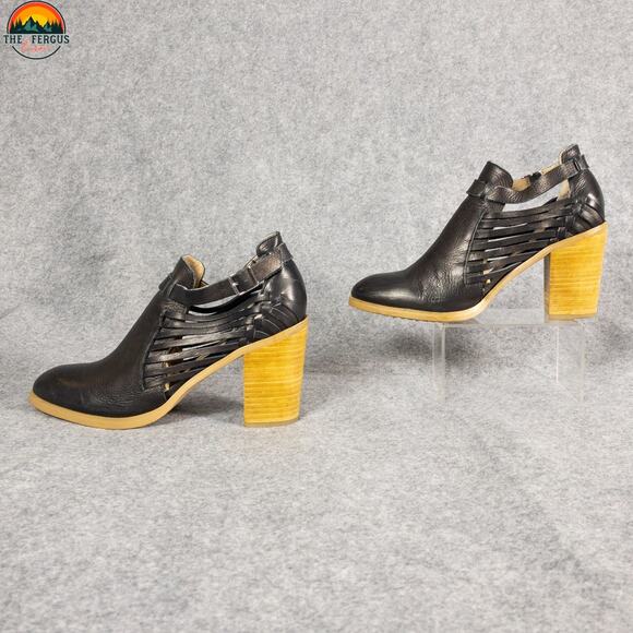 Latigo Jasmine Ankle Booties Black Adjustable Strap Block Heels Women's Size 7 M - Picture 4 of 11